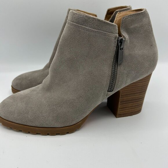 Lucky Brand Noryn Gray Suede Ankle Boots Leather Size 9.5M - Picture 5 of 10